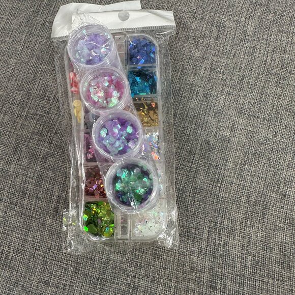 New!‎ Nail Art Bundle Decor! Holographic Glitter Flakes & Tiny Fruit Slices - Picture 10 of 11